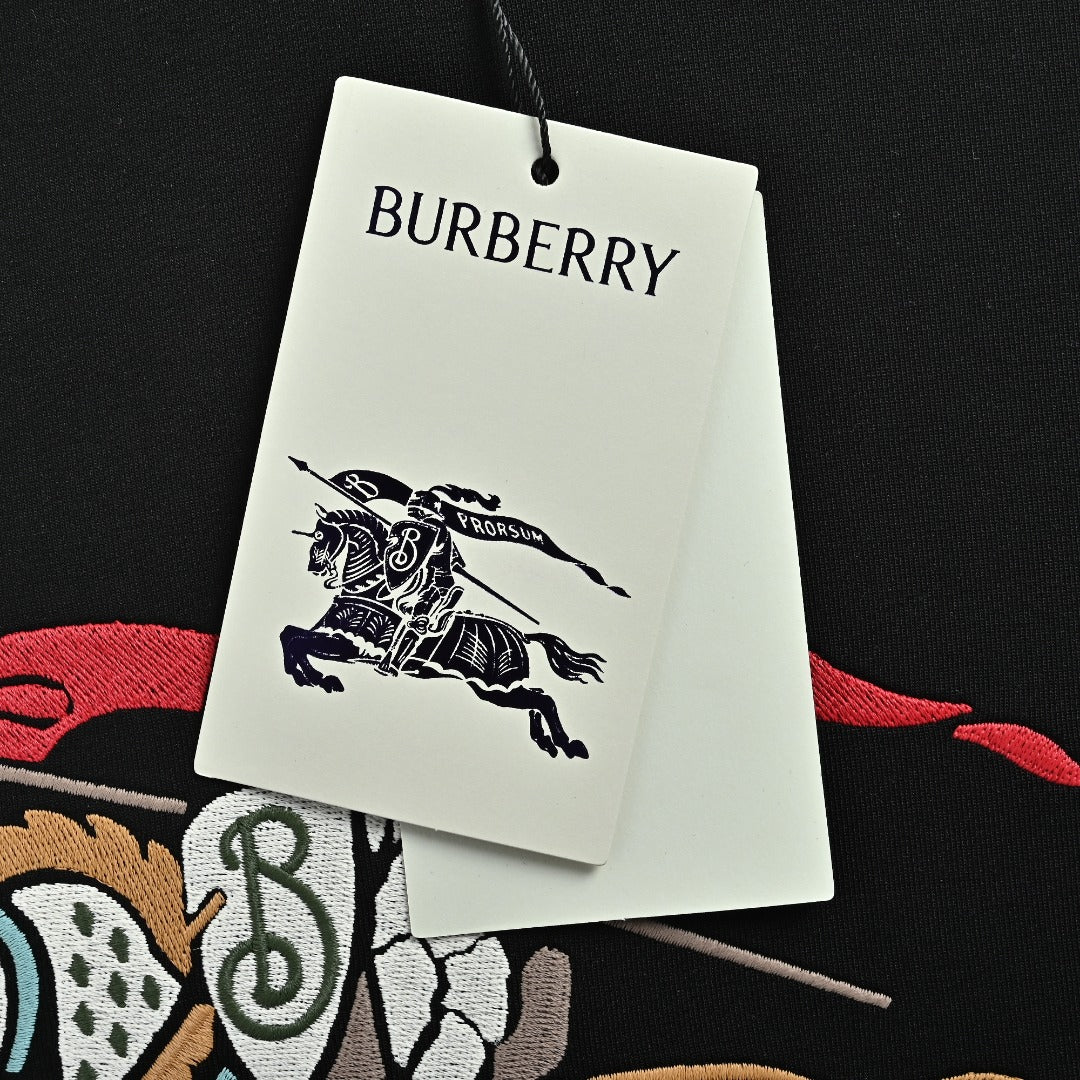 Burberry Multicolor Equestrian Knight Crewneck Sweatshirt - Black