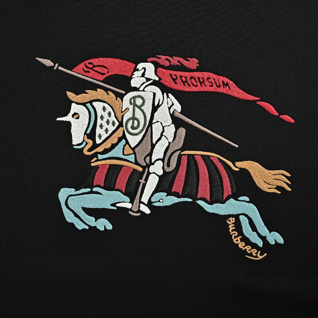 Burberry Multicolor Equestrian Knight Crewneck Sweatshirt - Black
