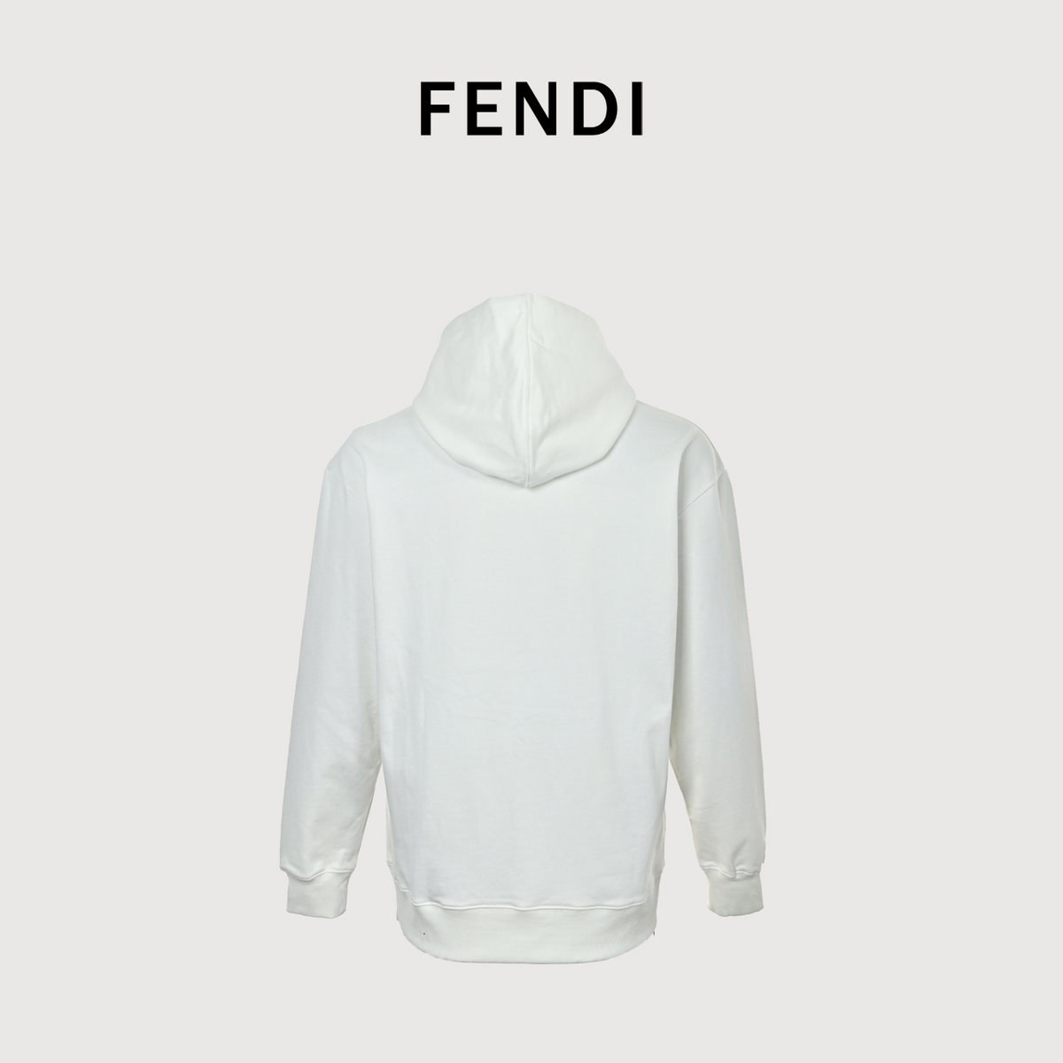 Fendi SS26 Blue Letter Embroidered Hoodie - White
