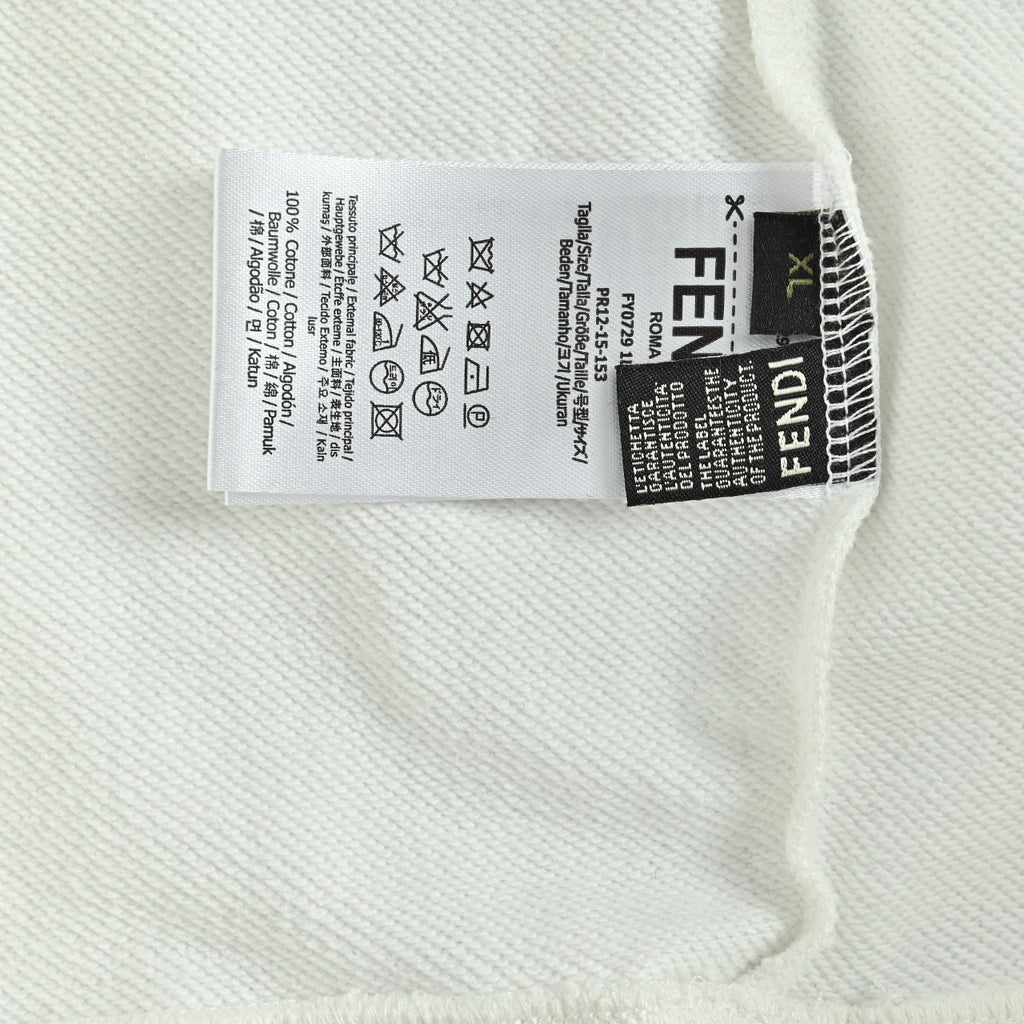 Fendi SS26 Blue Letter Embroidered Hoodie - White