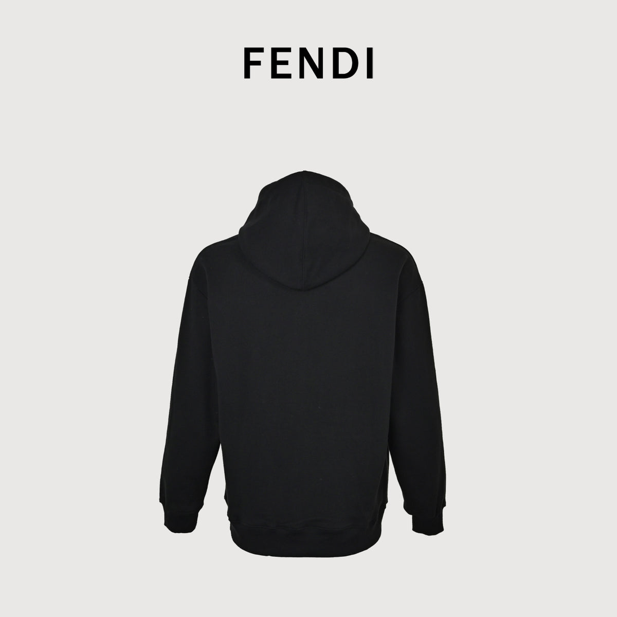 Fendi SS26 Blue Letter Embroidered Hoodie - Black