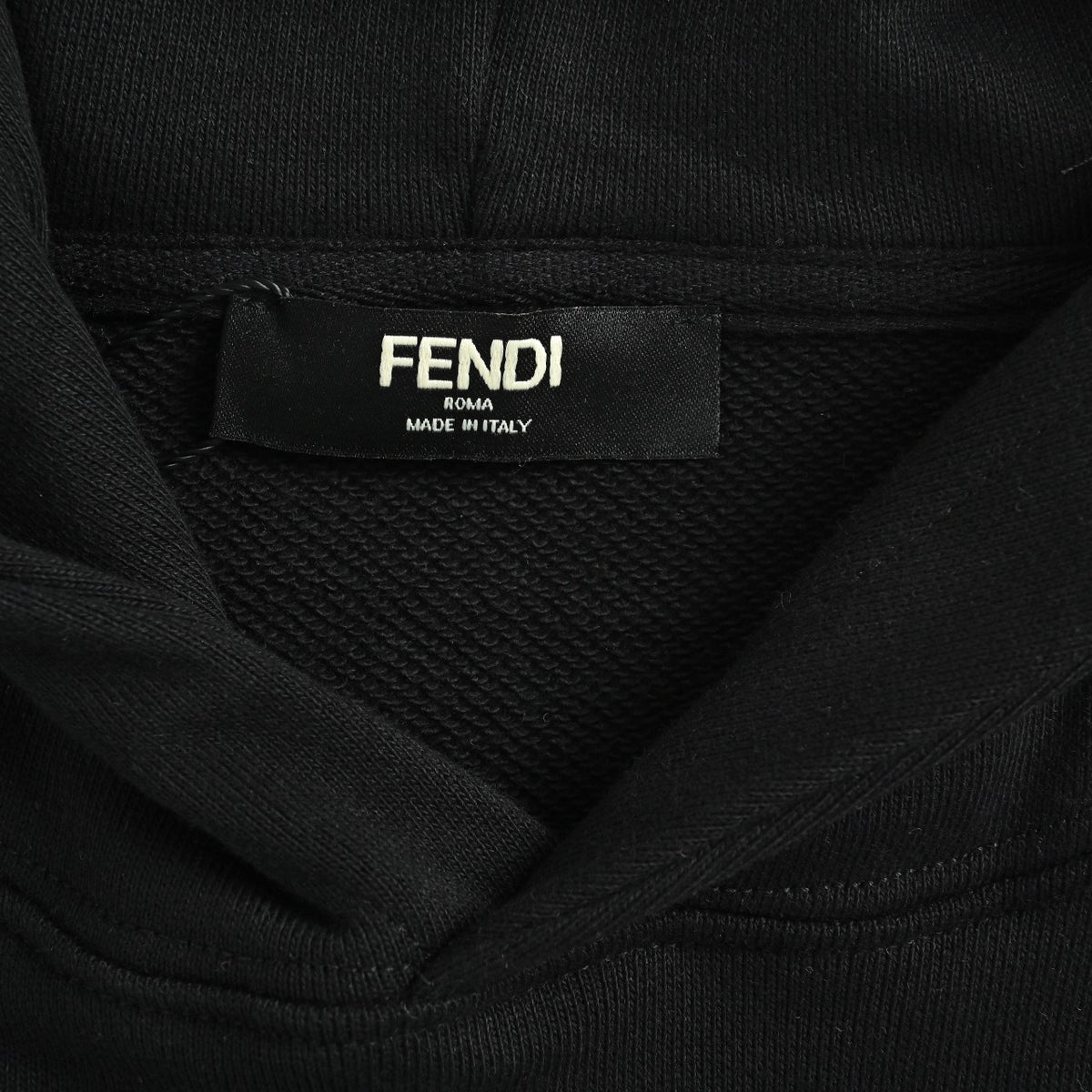 Fendi SS26 Blue Letter Embroidered Hoodie - Black