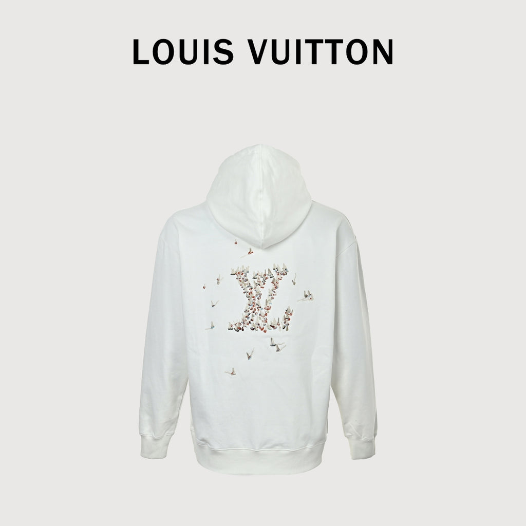Louis Vuitton LV Sailboat Embroidered Hoodie - White