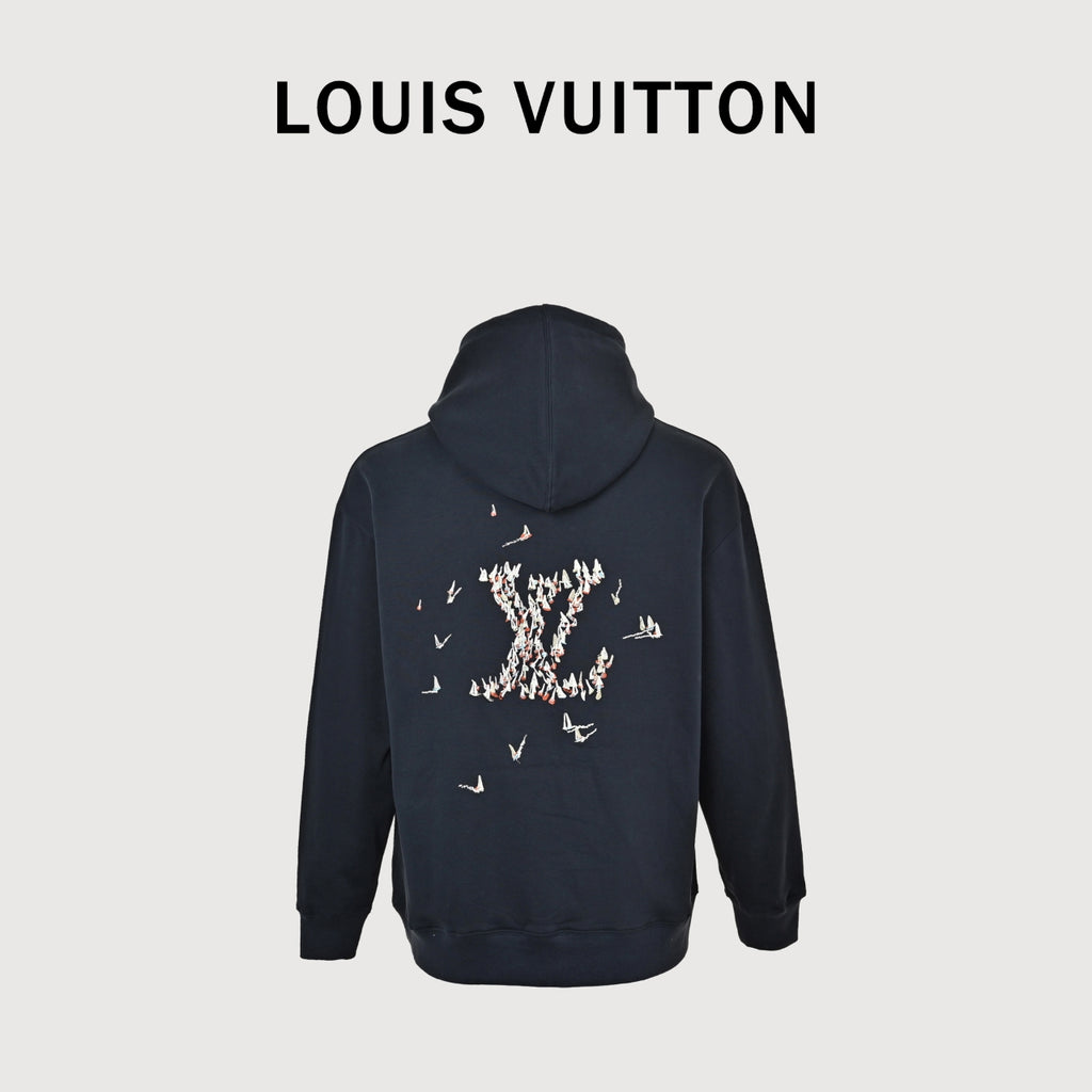 Louis Vuitton LV Sailboat Embroidered Hoodie - Dark Navy