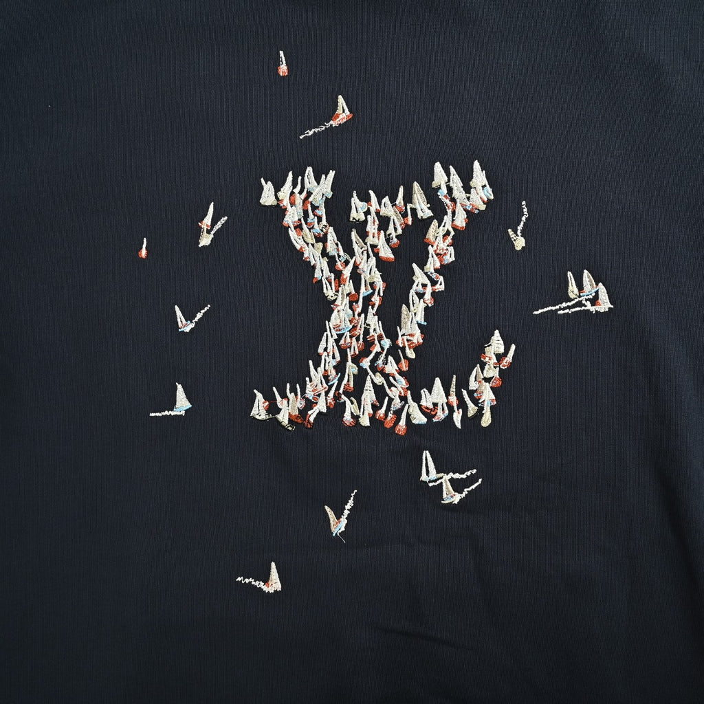 Louis Vuitton LV Sailboat Embroidered Hoodie - Dark Navy
