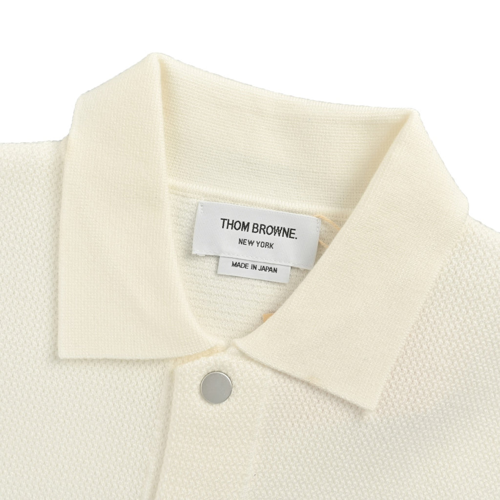 Thom Browne FW24 Four-Bar Collared Jacket - Ivory