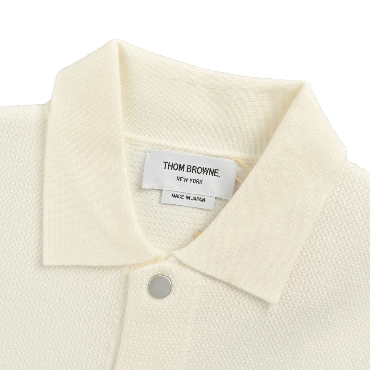 Thom Browne FW24 Four-Bar Collared Jacket - Ivory