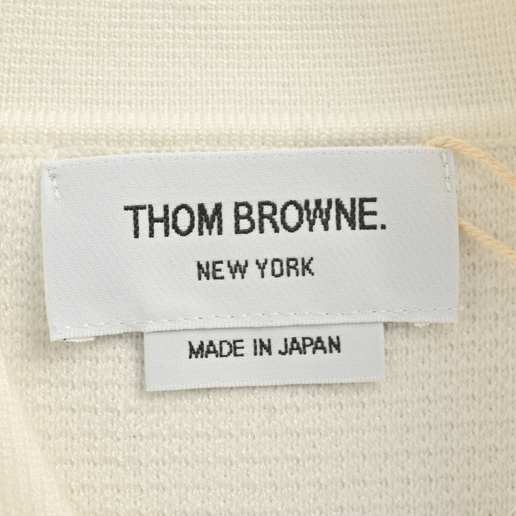 Thom Browne FW24 Four-Bar Collared Jacket - Ivory