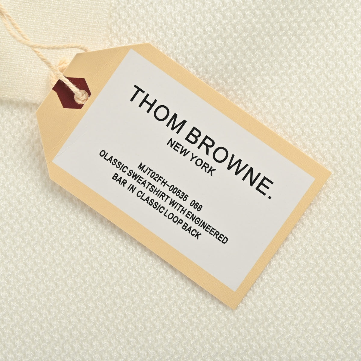Thom Browne FW24 Four-Bar Collared Jacket - Ivory