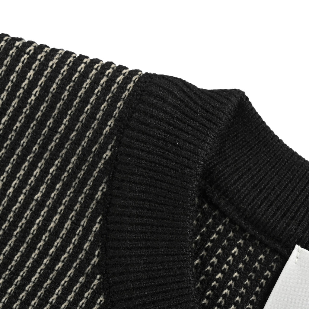 Thom Browne FW24 Striped Crewneck Sweater - Charcoal