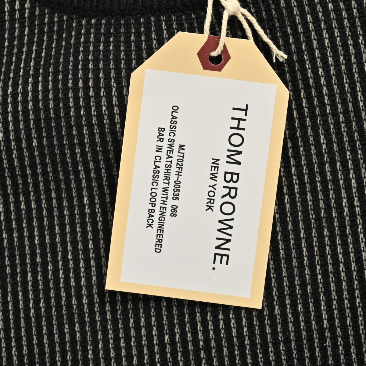 Thom Browne FW24 Striped Crewneck Sweater - Charcoal
