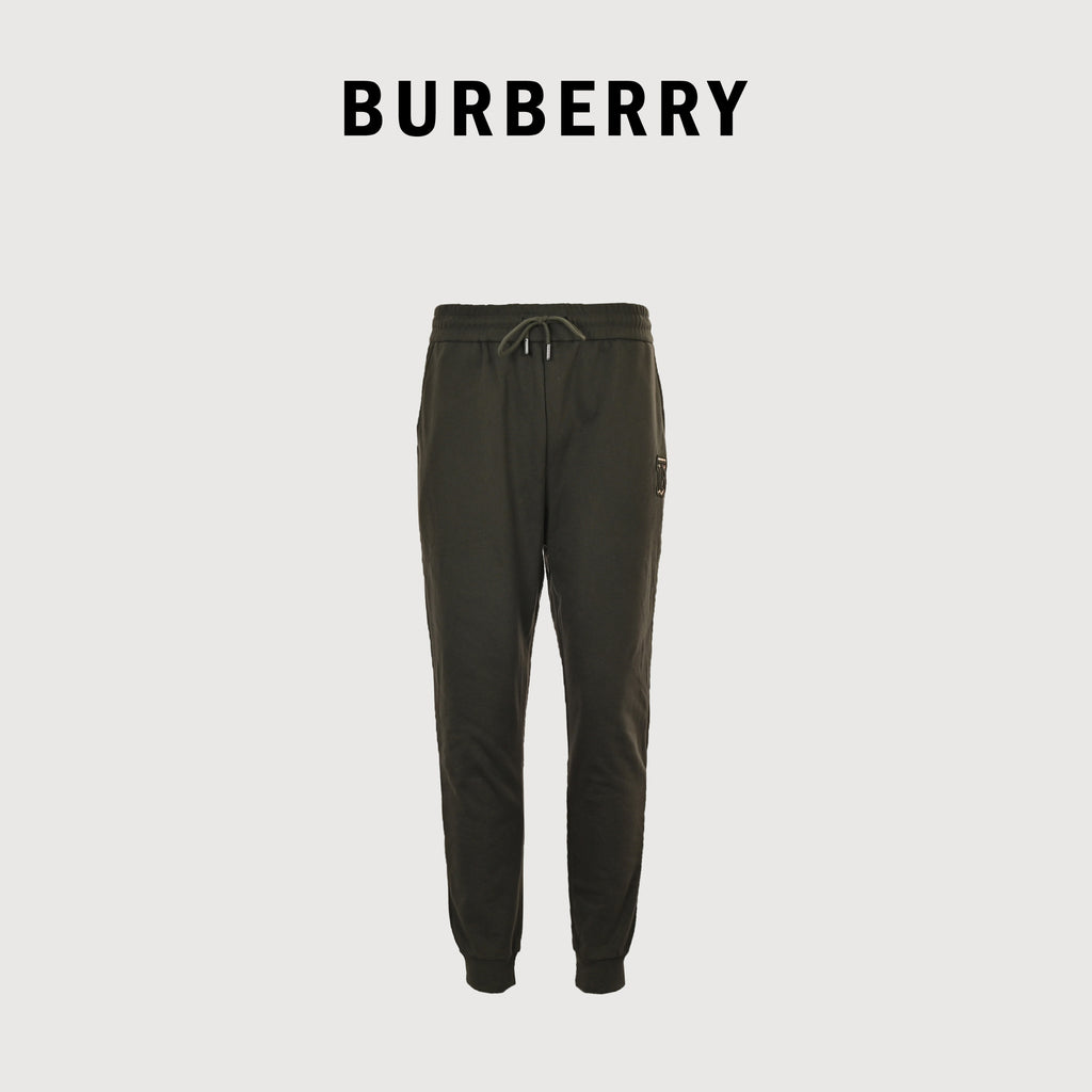 Burberry FW24 TB Check Appliqué Cotton Knit Joggers