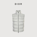 Dior Monogram Stand-Collar Down Vest - White
