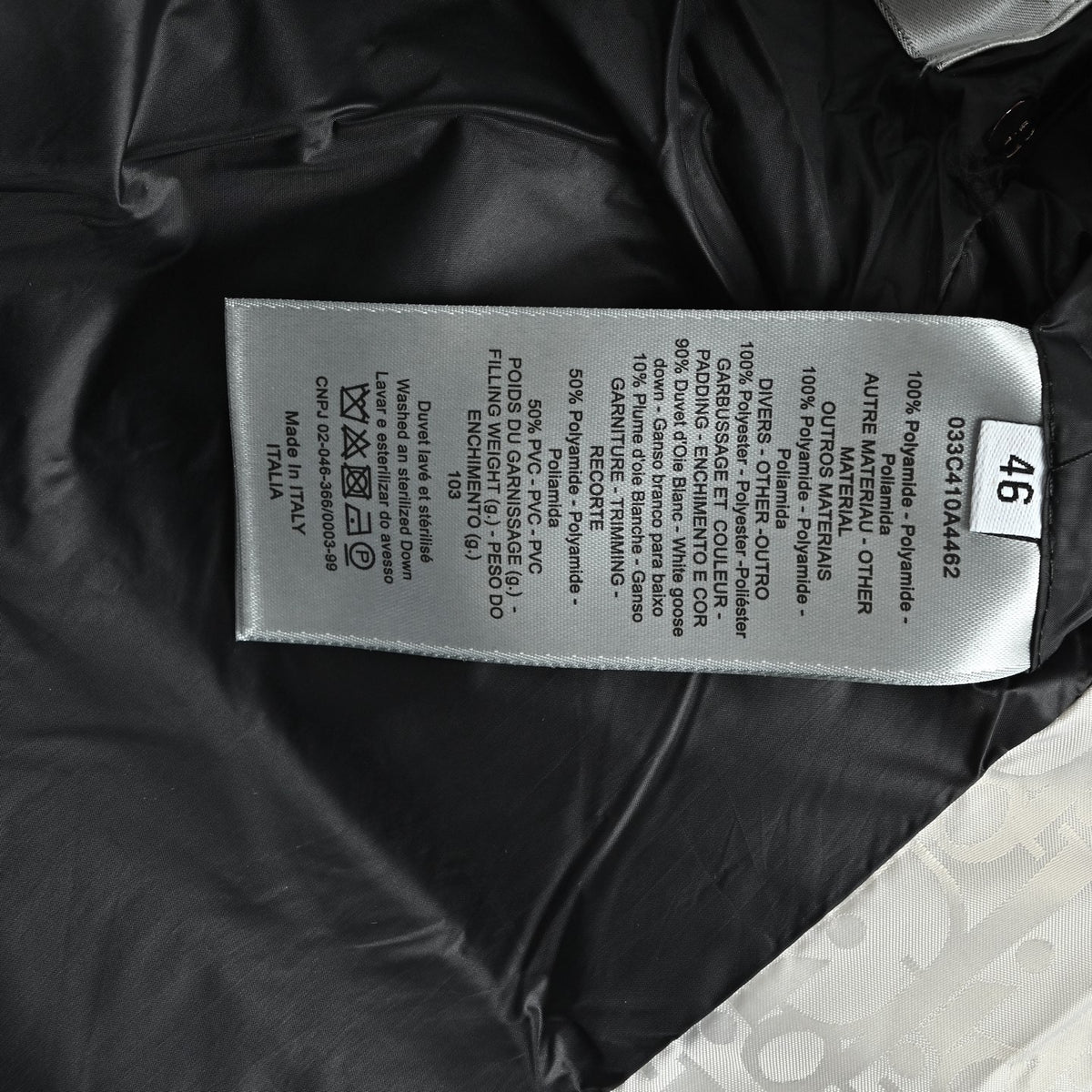 Dior Monogram Stand-Collar Down Vest - White