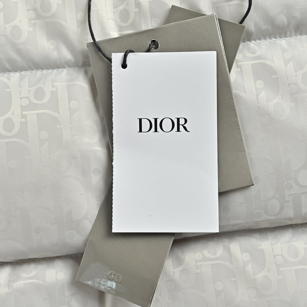 Dior Monogram Stand-Collar Down Vest - White