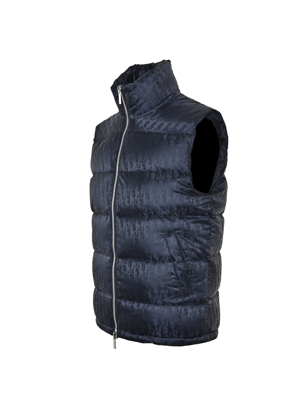 Dior Monogram Stand-Collar Down Vest - Navy