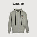 Burberry Flag Print Zip-Up Hoodie - Grey