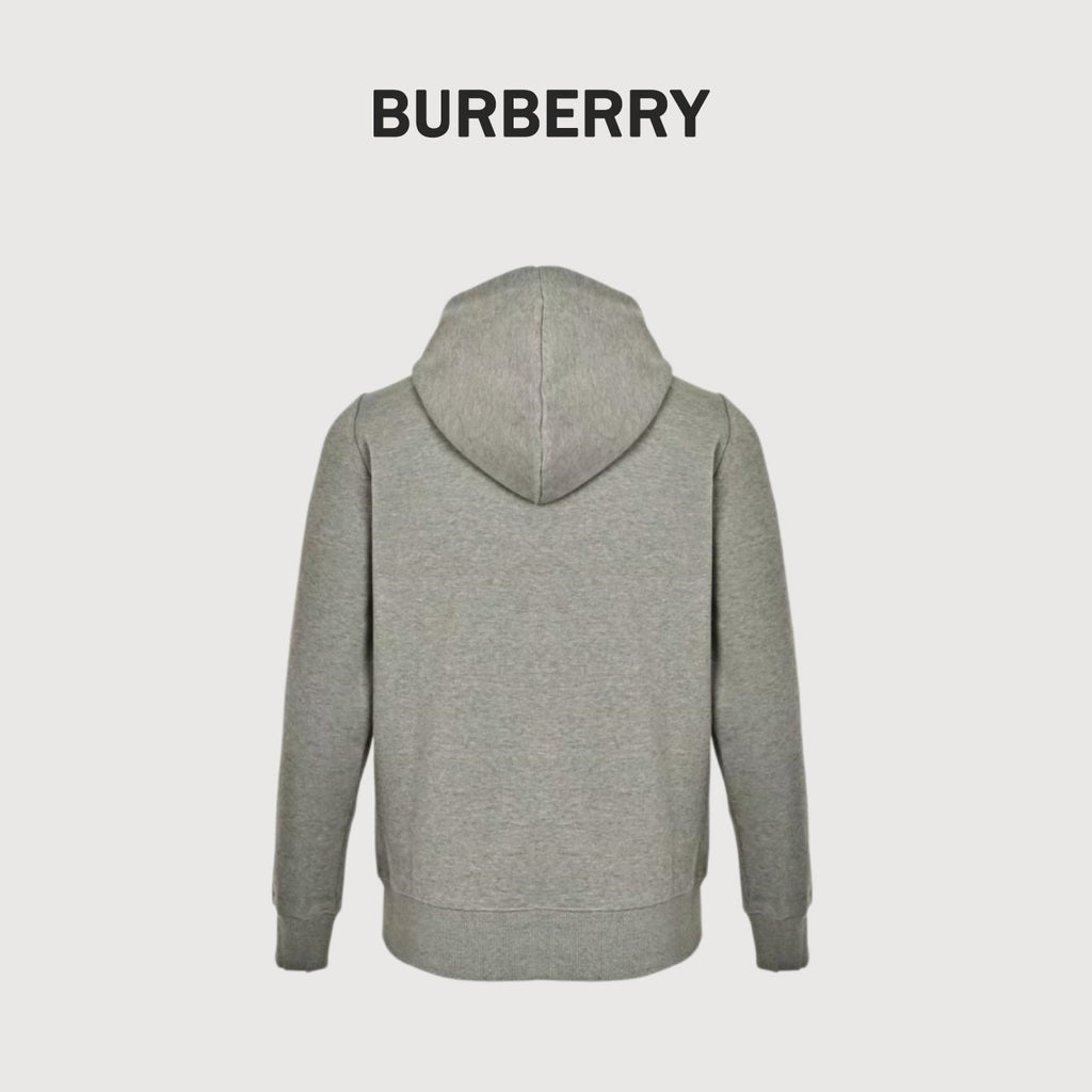 Burberry Flag Print Zip-Up Hoodie - Grey