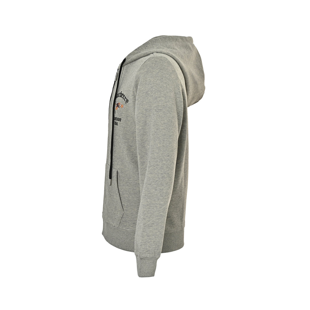 Burberry Flag Print Zip-Up Hoodie - Grey