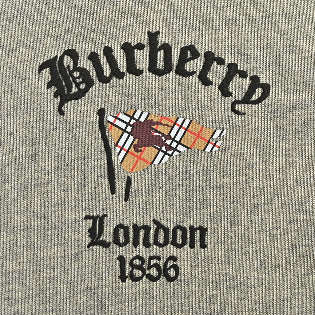 Burberry Flag Print Zip-Up Hoodie - Grey