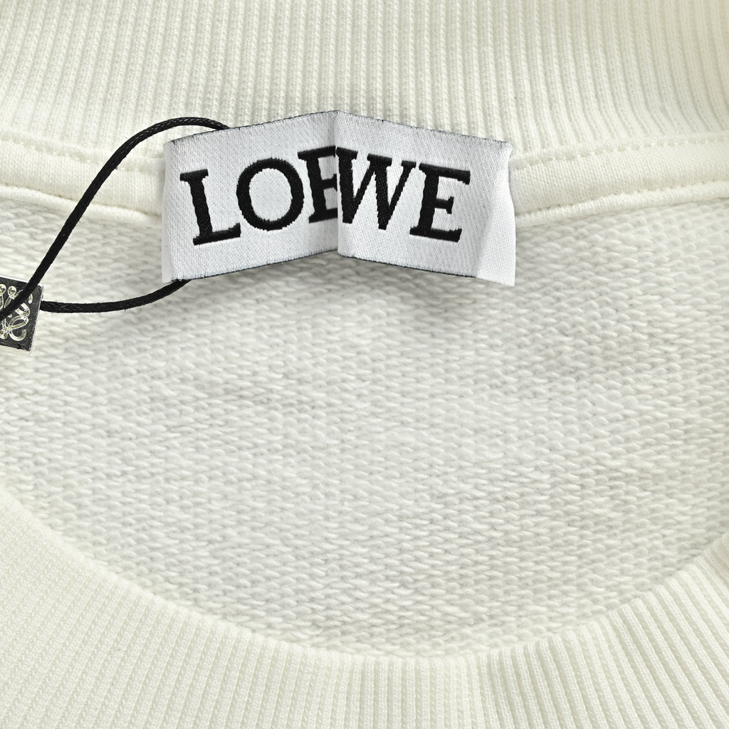 Loewe Large Logo Embroidered Crewneck Sweatshirt - White