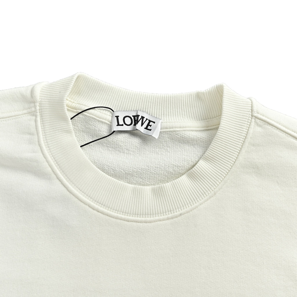 Loewe Large Logo Embroidered Crewneck Sweatshirt - White
