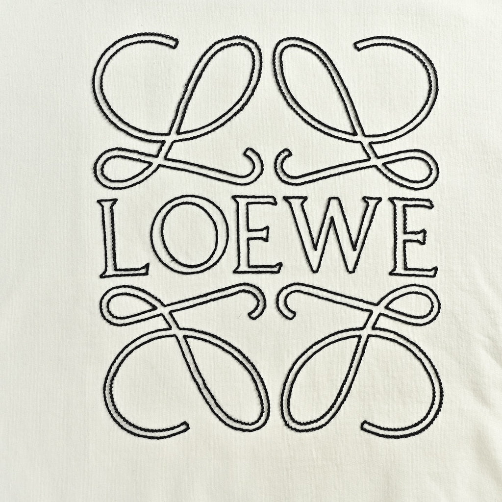 Loewe Large Logo Embroidered Crewneck Sweatshirt - White