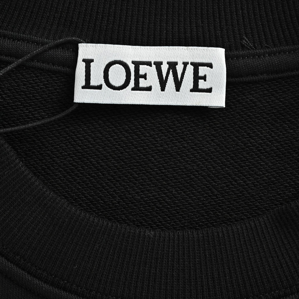 Loewe Large Logo Embroidered Crewneck Sweatshirt - Black