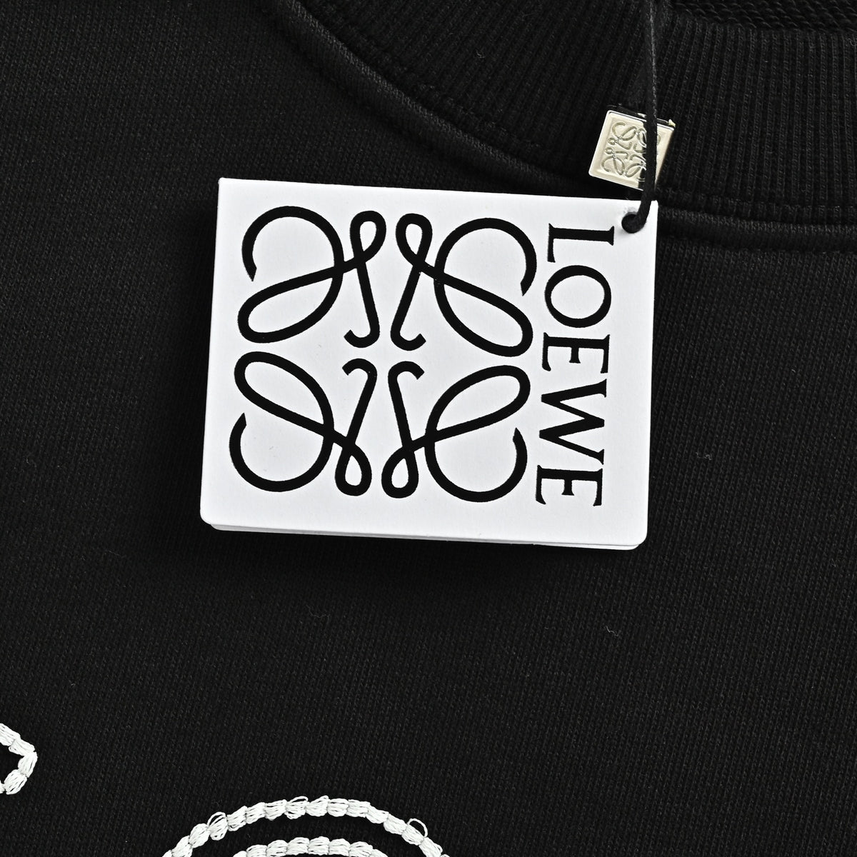 Loewe Large Logo Embroidered Crewneck Sweatshirt - Black