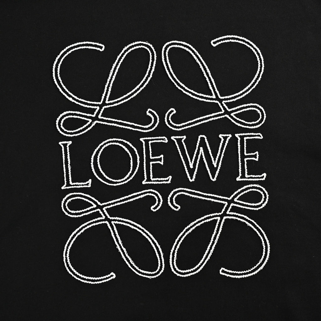 Loewe Large Logo Embroidered Crewneck Sweatshirt - Black