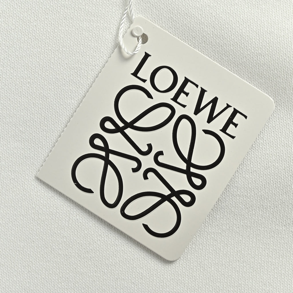 Loewe Logo Puff-Print Crewneck Sweatshirt - White