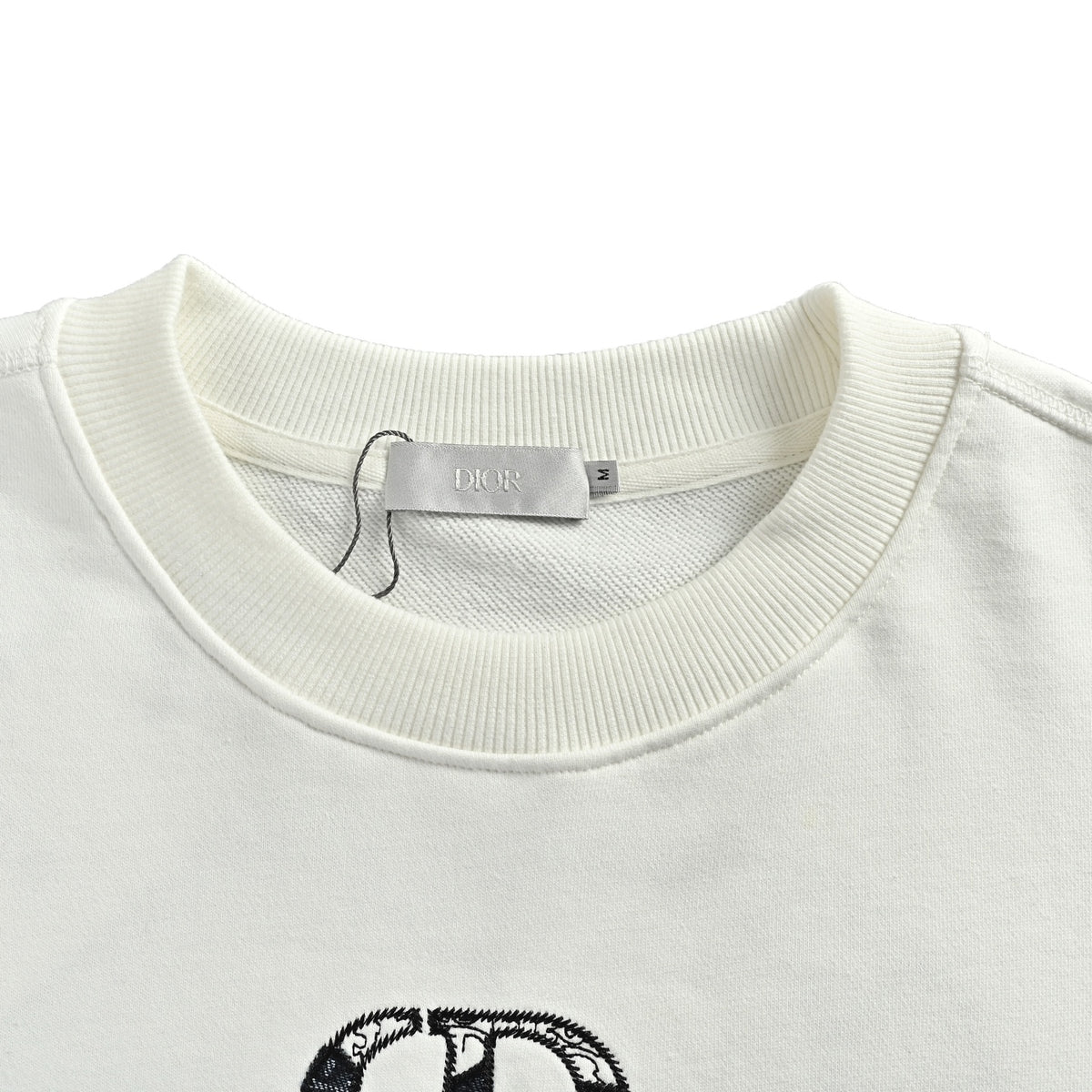 Dior CD Monogram Appliqué Crewneck Sweatshirt - White