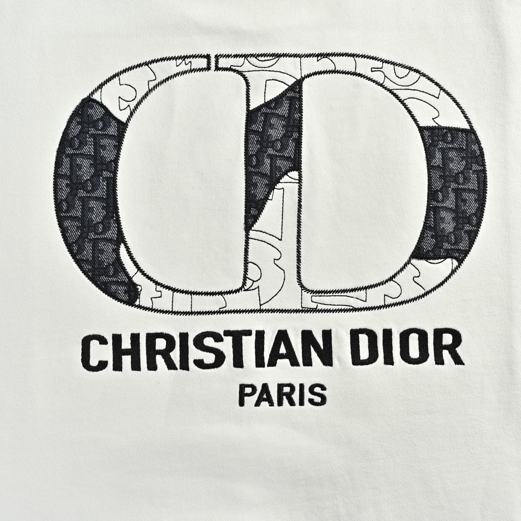 Dior CD Monogram Appliqué Crewneck Sweatshirt - White