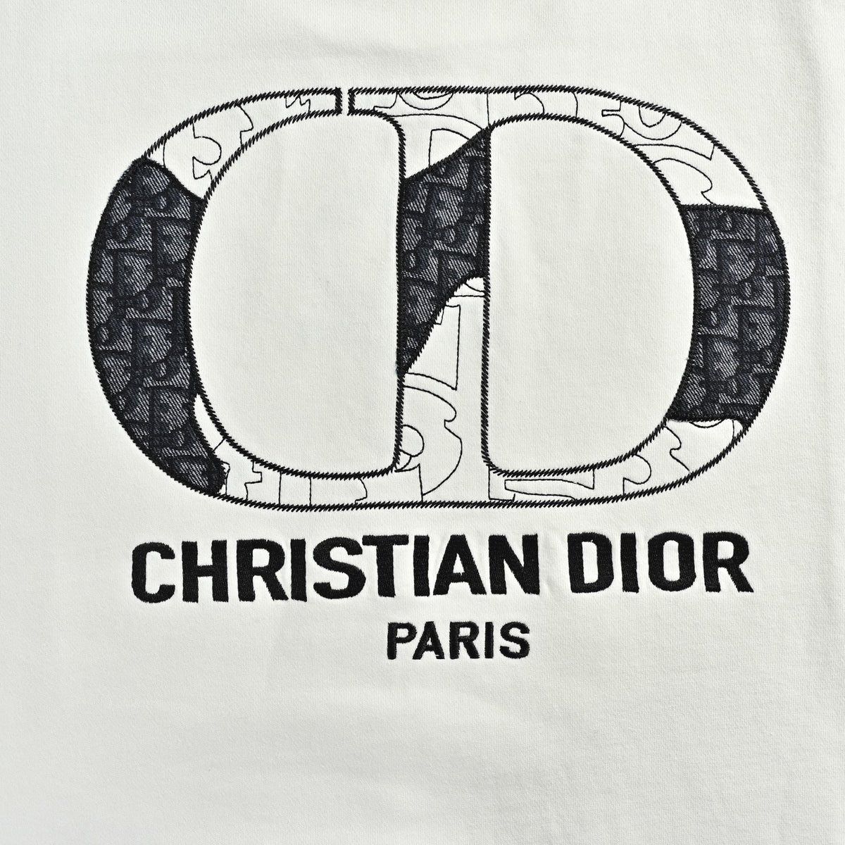 Dior CD Monogram Appliqué Crewneck Sweatshirt - White