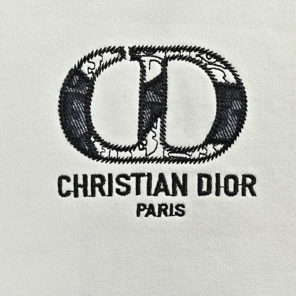 Dior CD Monogram Appliqué Crewneck Sweatshirt - White