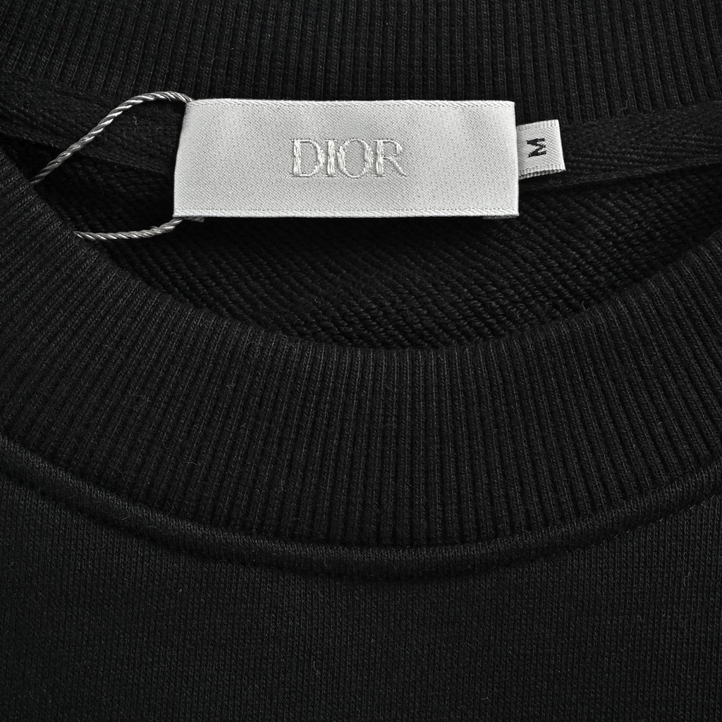 Dior CD Monogram Appliqué Crewneck Sweatshirt - Black