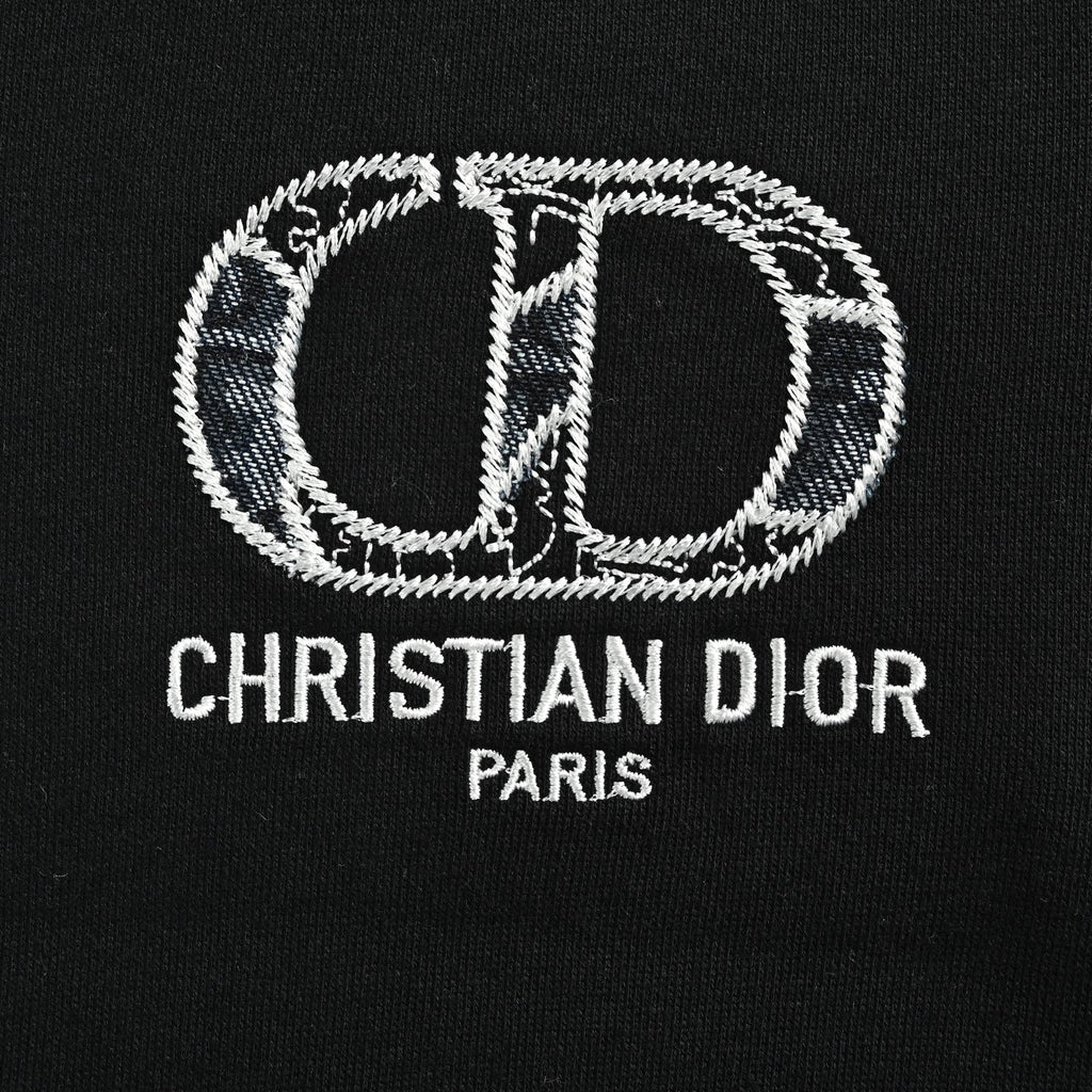 Dior CD Monogram Appliqué Crewneck Sweatshirt - Black