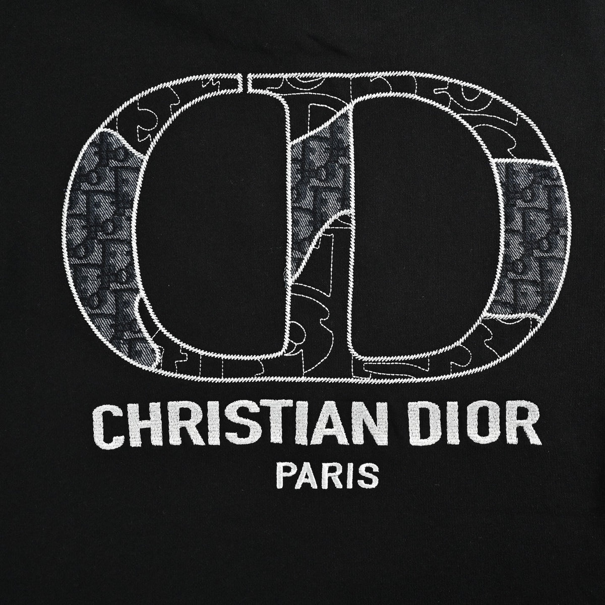 Dior CD Monogram Appliqué Crewneck Sweatshirt - Black