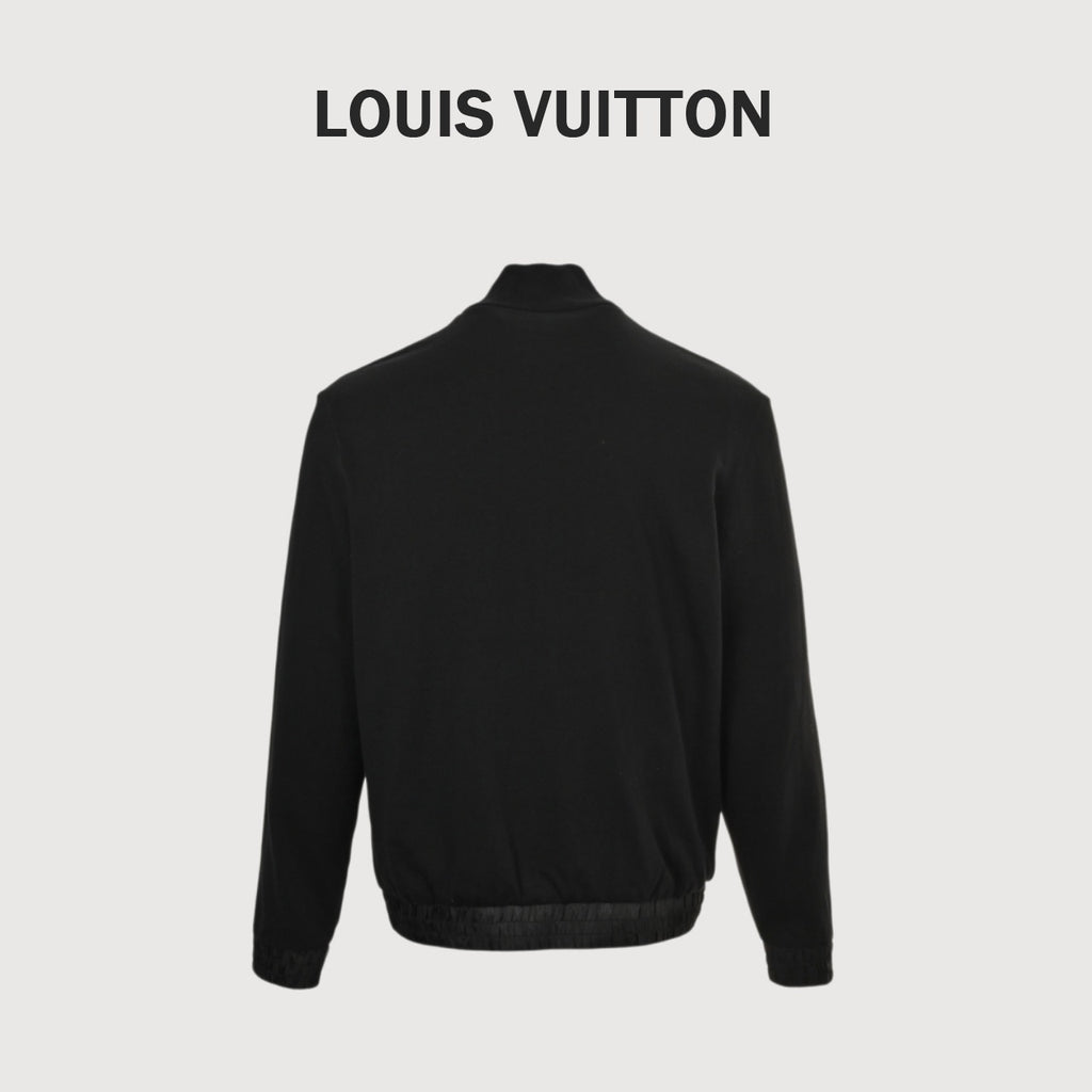 Louis Vuitton Tonal Monogram Reversible Knit Jacket - Black