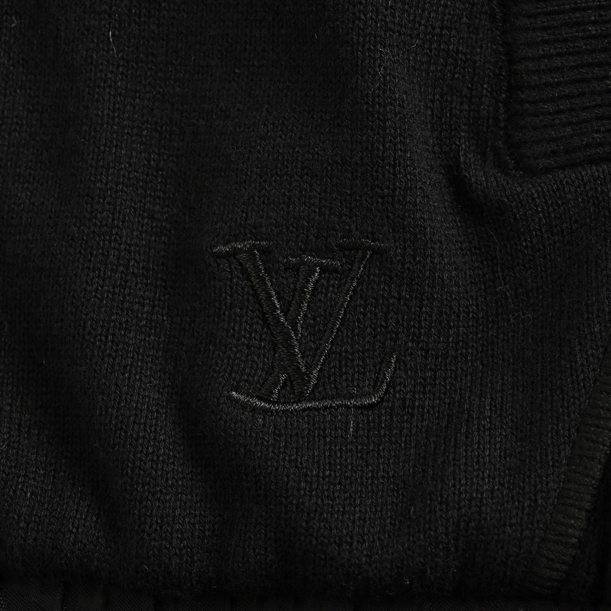 Louis Vuitton Tonal Monogram Reversible Knit Jacket - Black