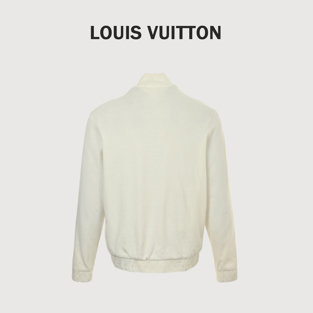 Louis Vuitton Tonal Monogram Reversible Knit Jacket - Ivory