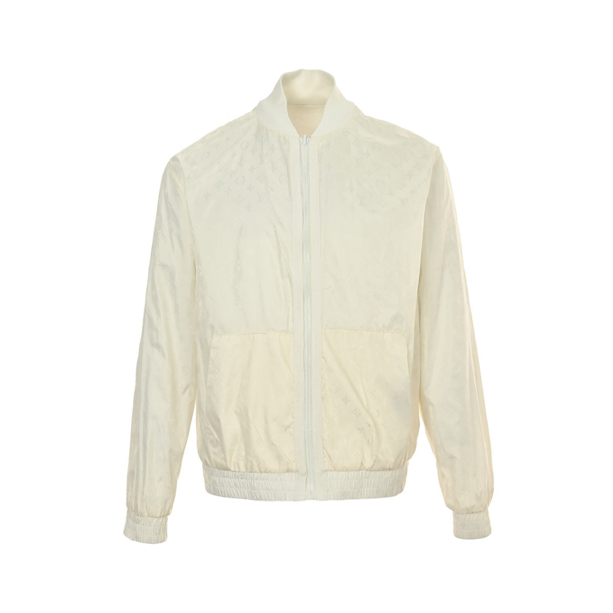 Louis Vuitton Tonal Monogram Reversible Knit Jacket - Ivory
