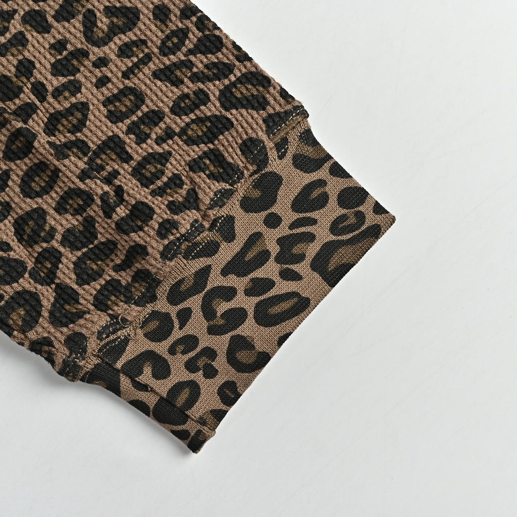 Supreme Leopard Waffle-Knit Zip-Up Hooded Jacket