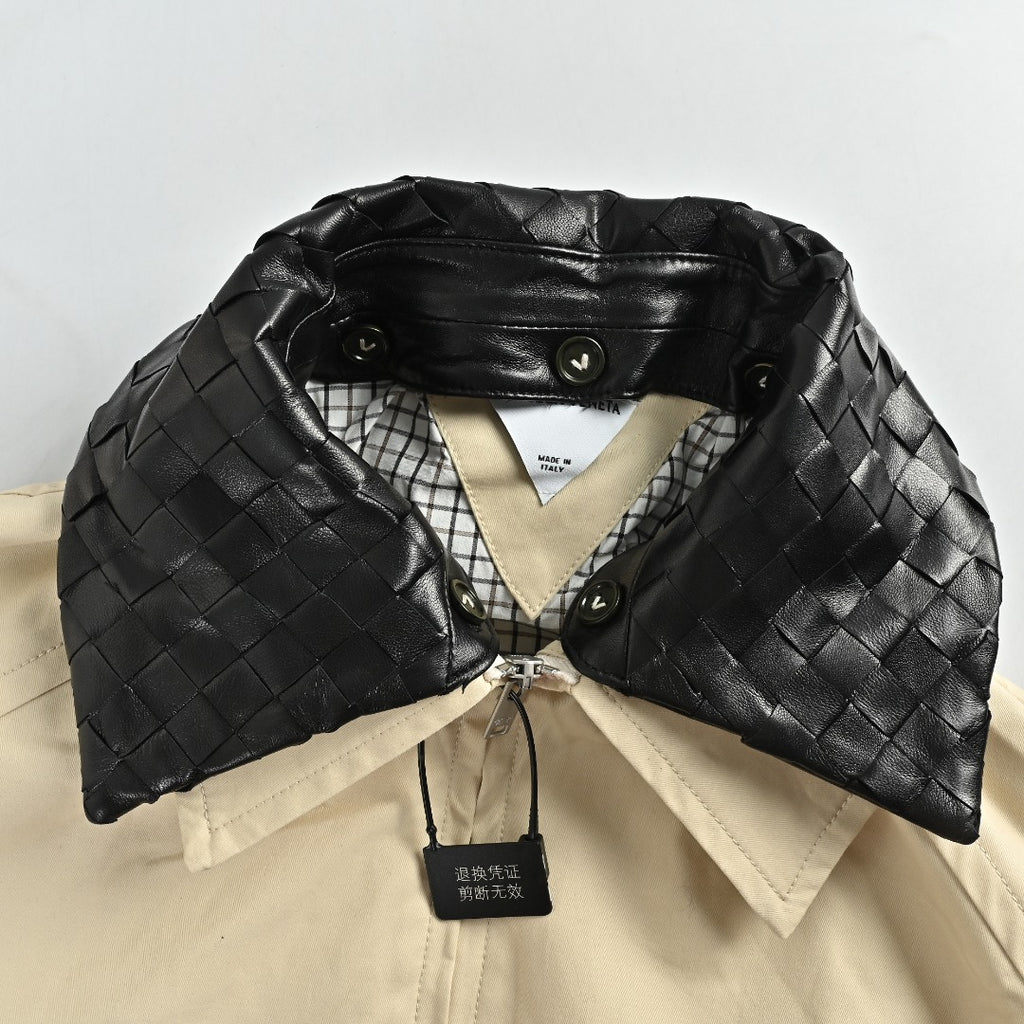 Bottega Veneta Woven Lambskin-Collar Jacket - Ivory