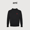 AMI Paris Small Heart Embroidered Crewneck Sweater - Black