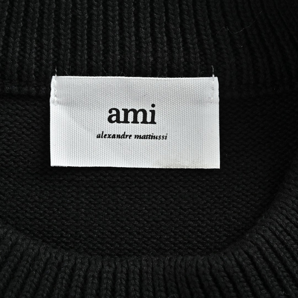 AMI Paris Small Heart Embroidered Crewneck Sweater - Black