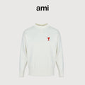 AMI Paris Small Heart Embroidered Crewneck Sweater - White