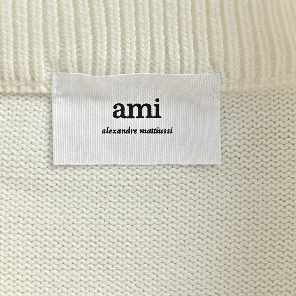 AMI Paris Small Heart Embroidered Crewneck Sweater - White