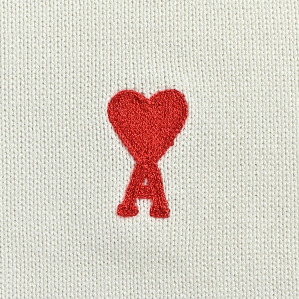 AMI Paris Small Heart Embroidered Crewneck Sweater - White