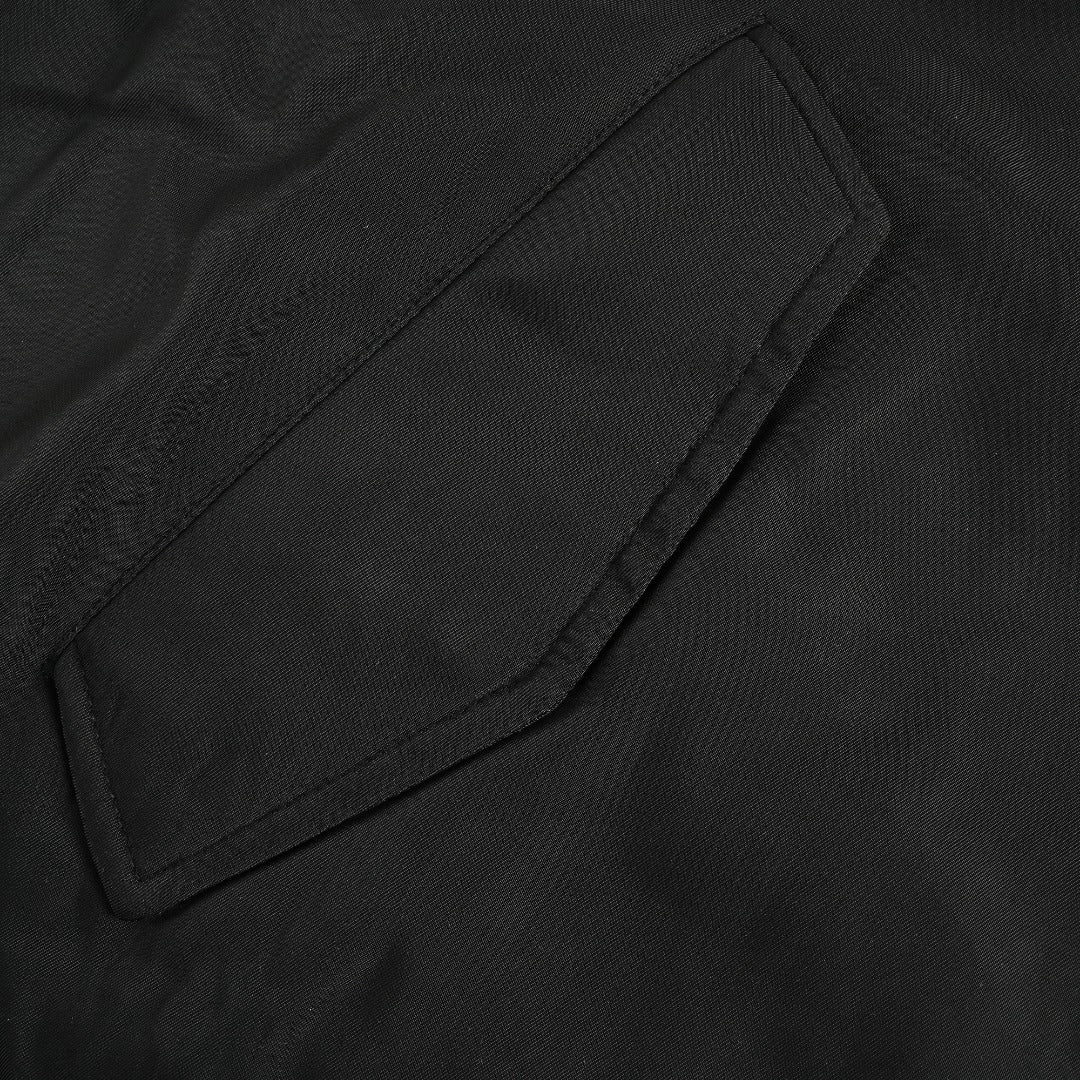 Balenciaga Slogan Embroidered Padded Bomber Jacket - Black